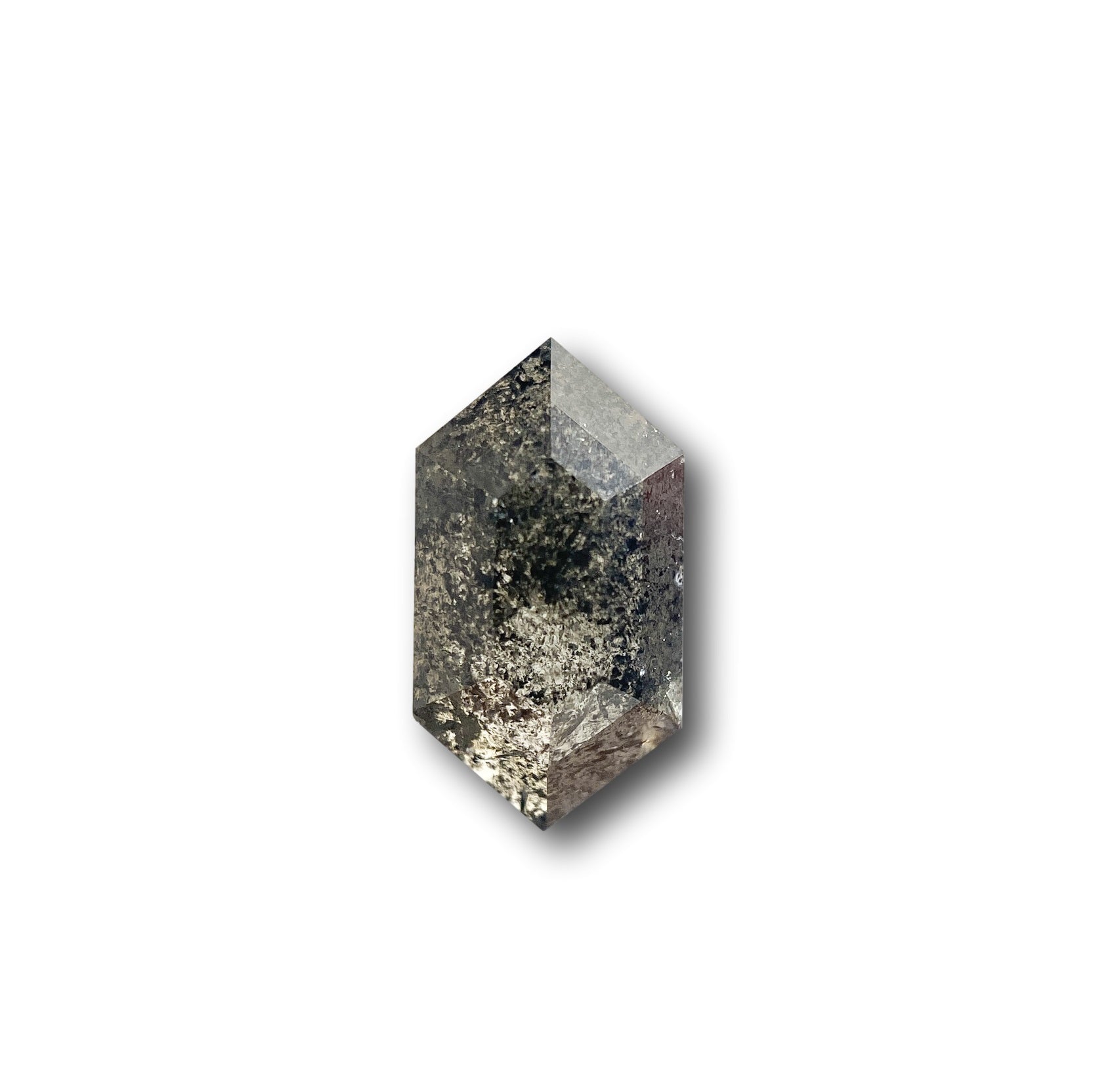 1.08ct | Salt & Pepper Hexagon Shape Rose Cut Diamond - Modern Rustic Diamond