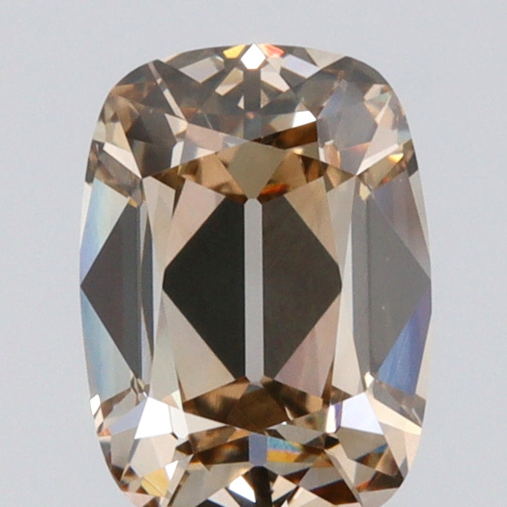 1.23ct | Fancy Light Yellowish Brown VS1 Cushion Shape Old Mine Cut Diamond (GIA) - Modern Rustic Diamond