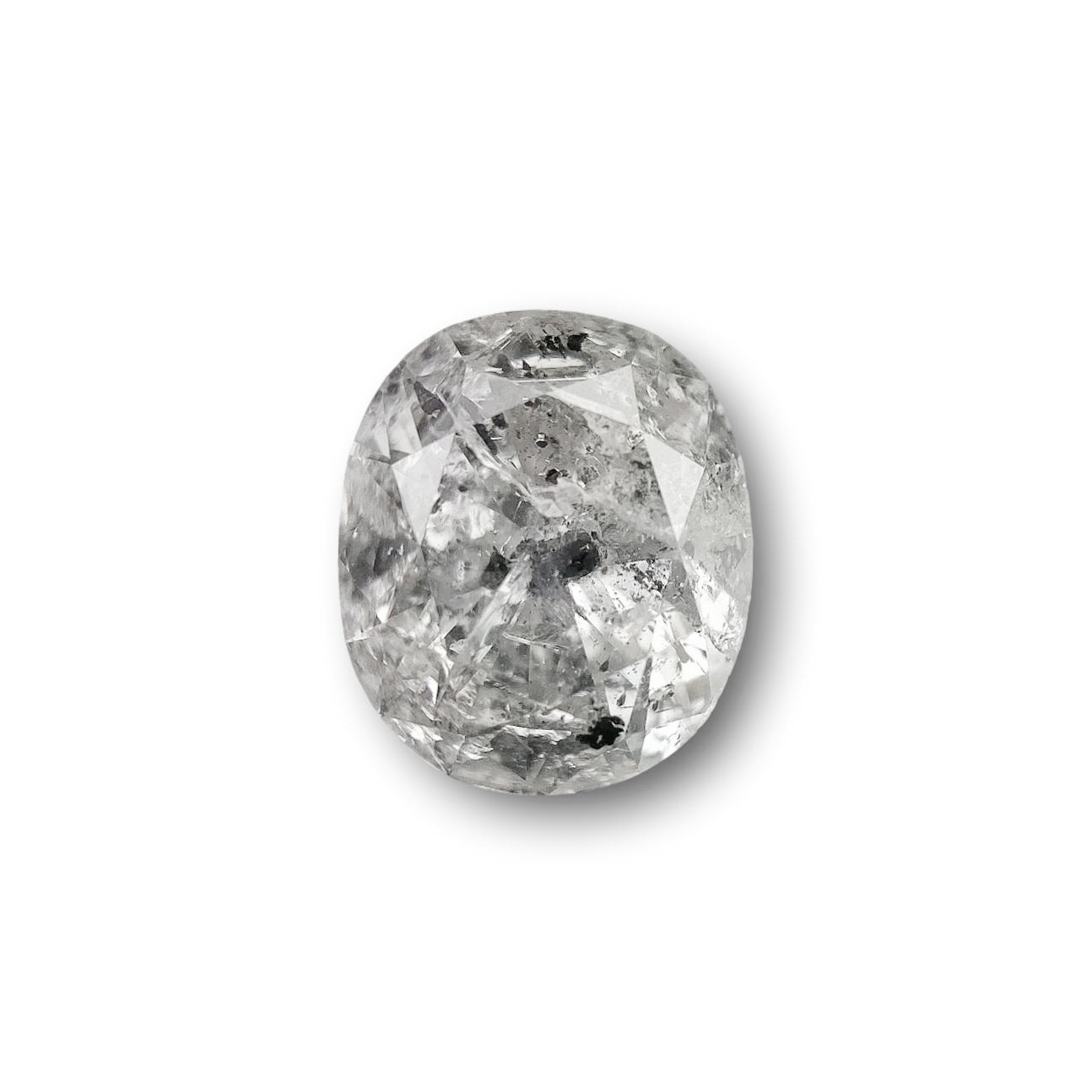 2.12ct | Salt & Pepper Cushion Shape Brilliant Cut Diamond - Modern Rustic Diamond