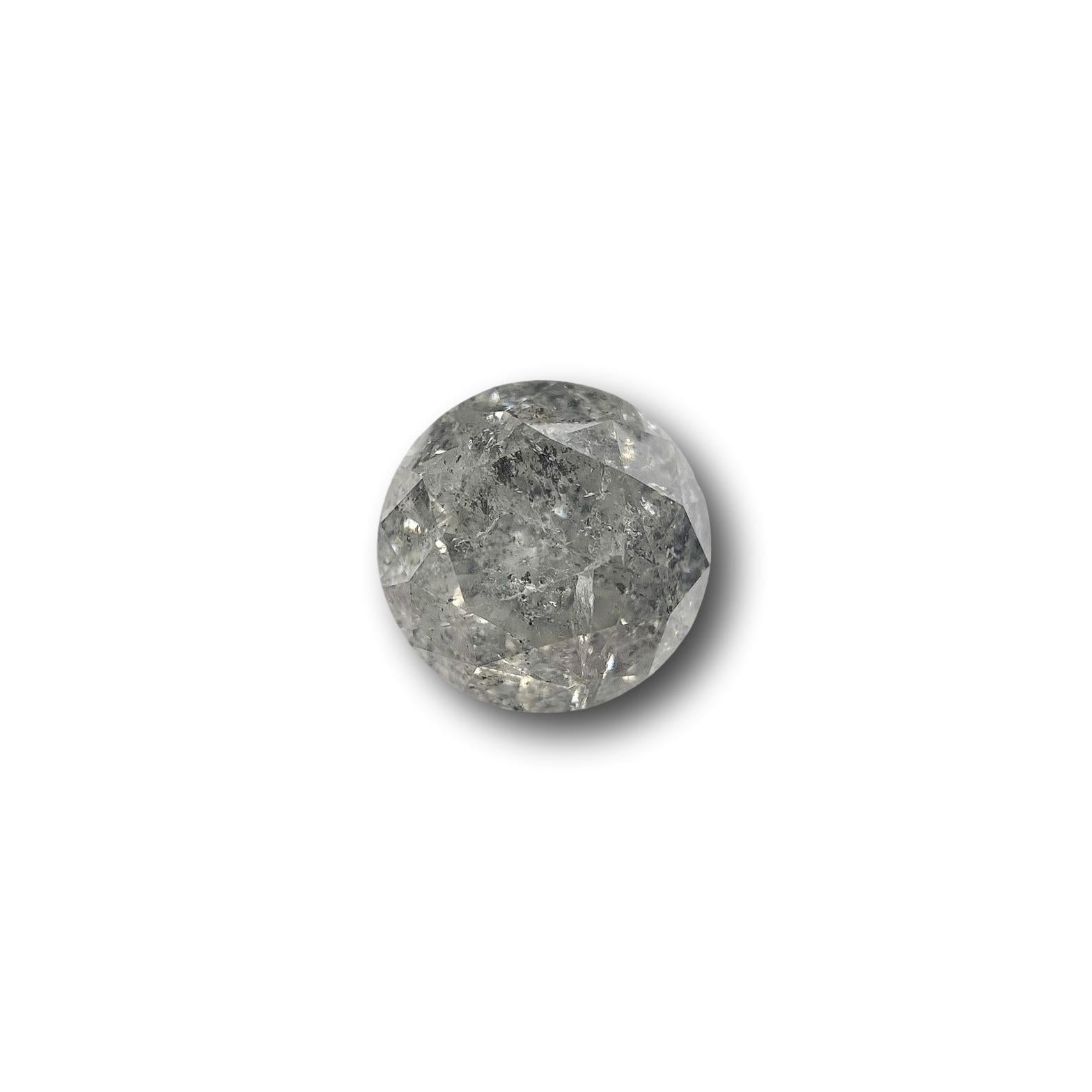 1.40ct | Salt & Pepper Round Shape Brilliant Cut Diamond - Modern Rustic Diamond