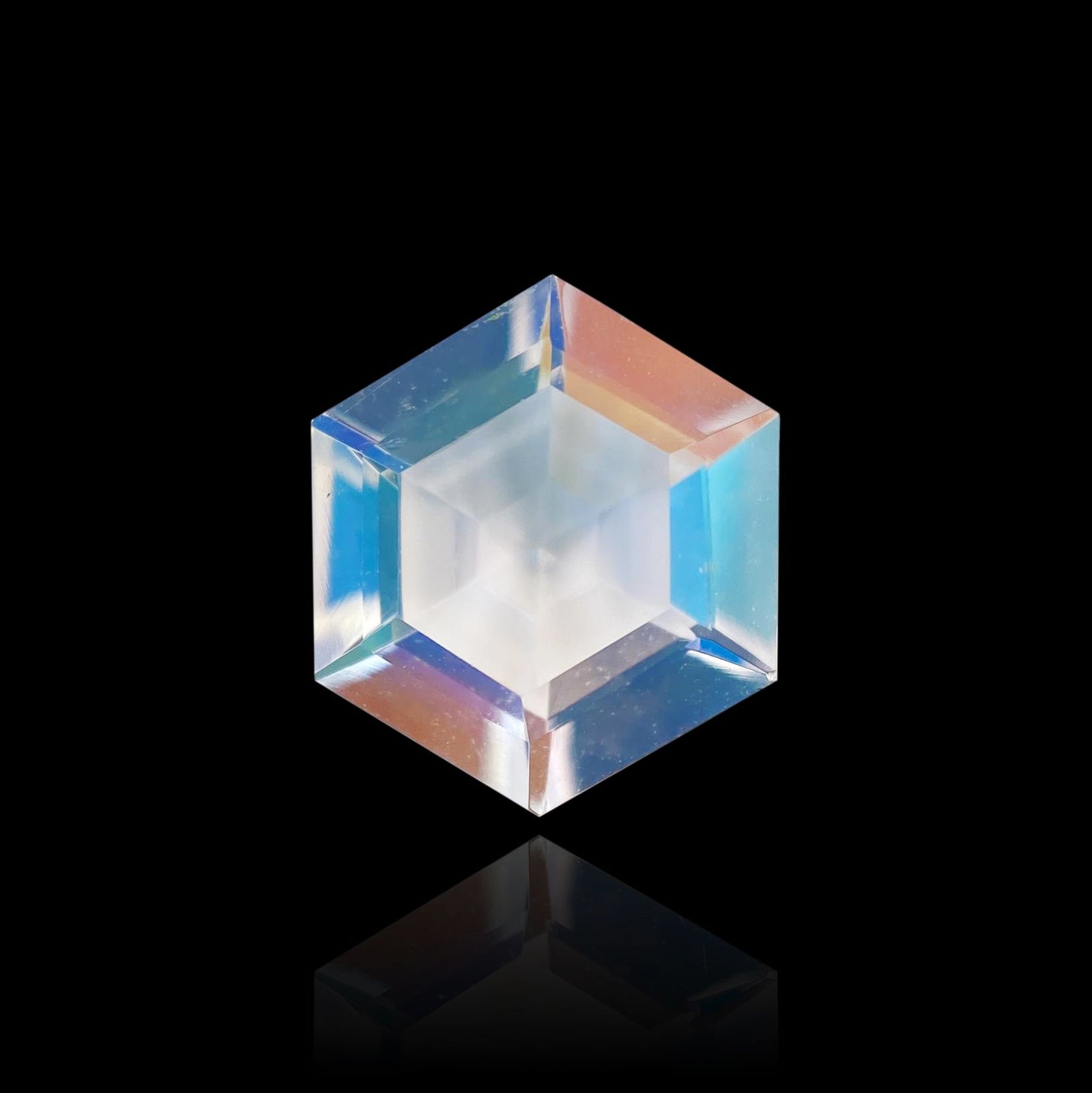 1.32ct |  Hexagon Shape Step Cut Moonstone - Modern Rustic Diamond