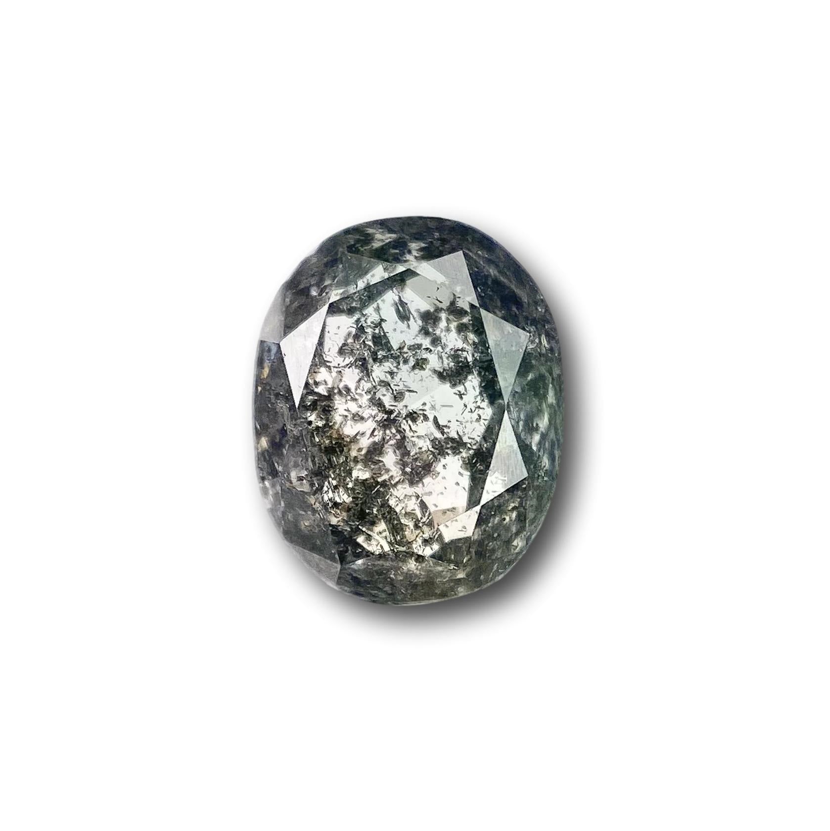 1.01ct | Salt & Pepper Oval Shape Brilliant Cut Diamond - Modern Rustic Diamond