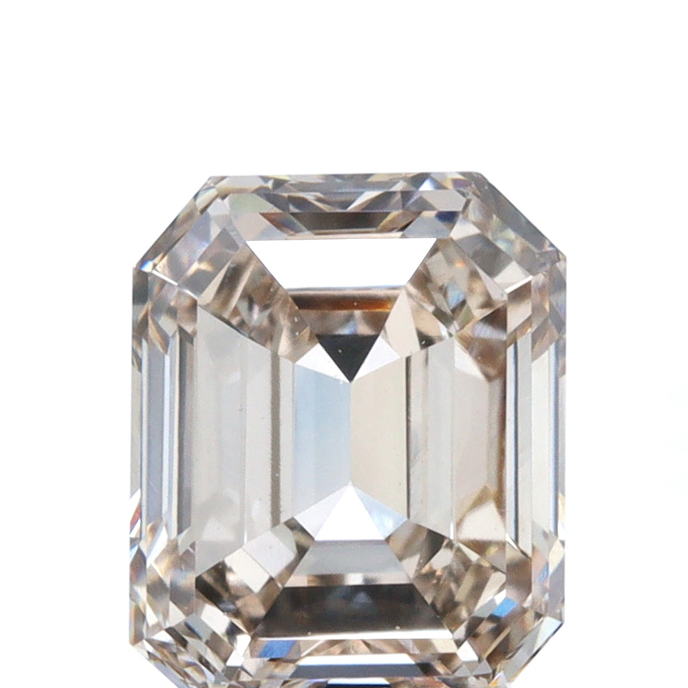 1.01ct | Champagne VVS Emerald Shape Step Cut Diamond - Modern Rustic Diamond