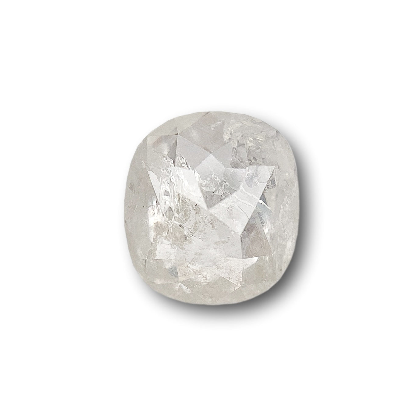 0.63ct | Salt & Pepper Cushion Shape Rose Cut Diamond - Modern Rustic Diamond
