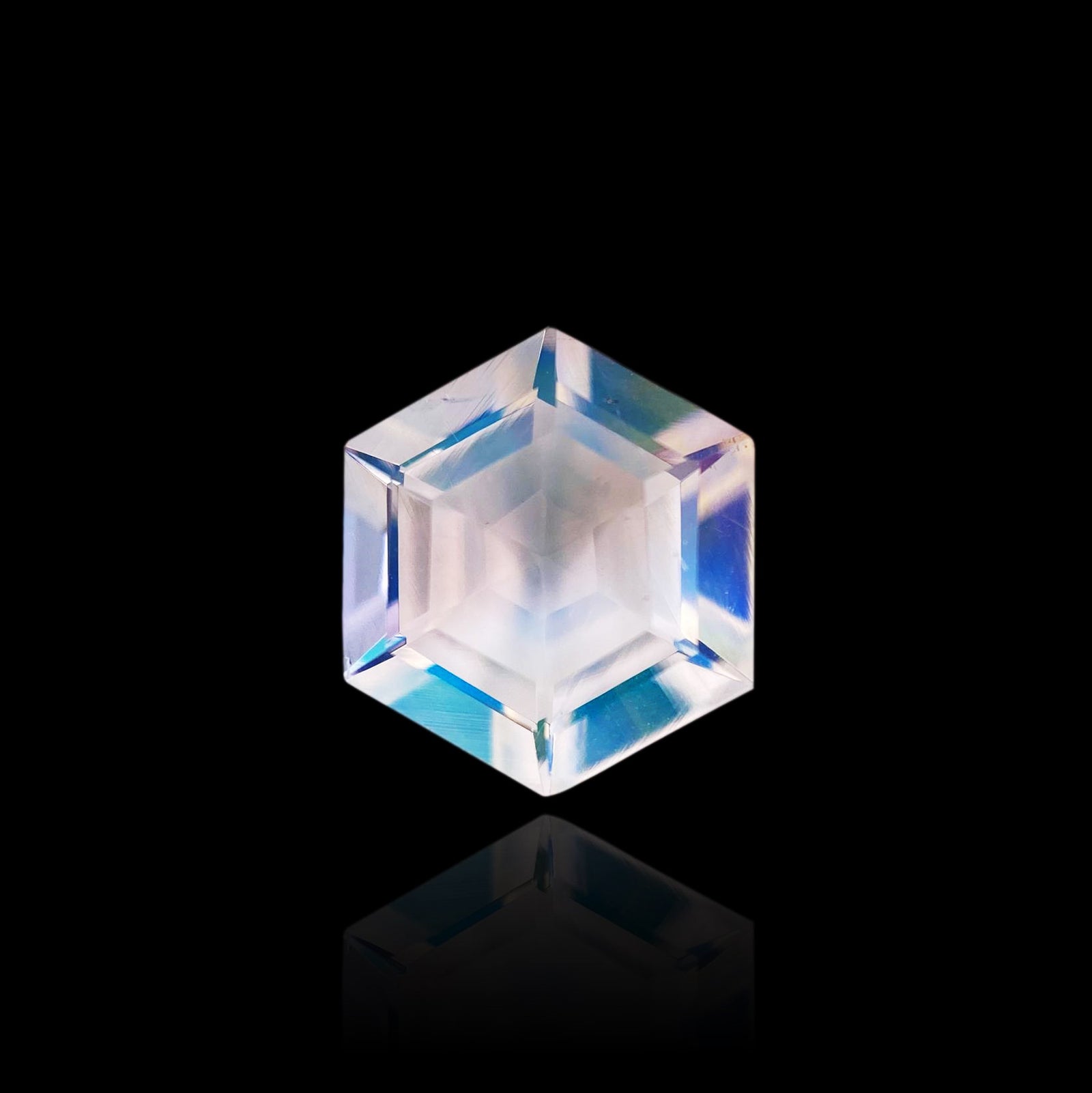 2.06ct |  Hexagon Shape Step Cut Moonstone - Modern Rustic Diamond