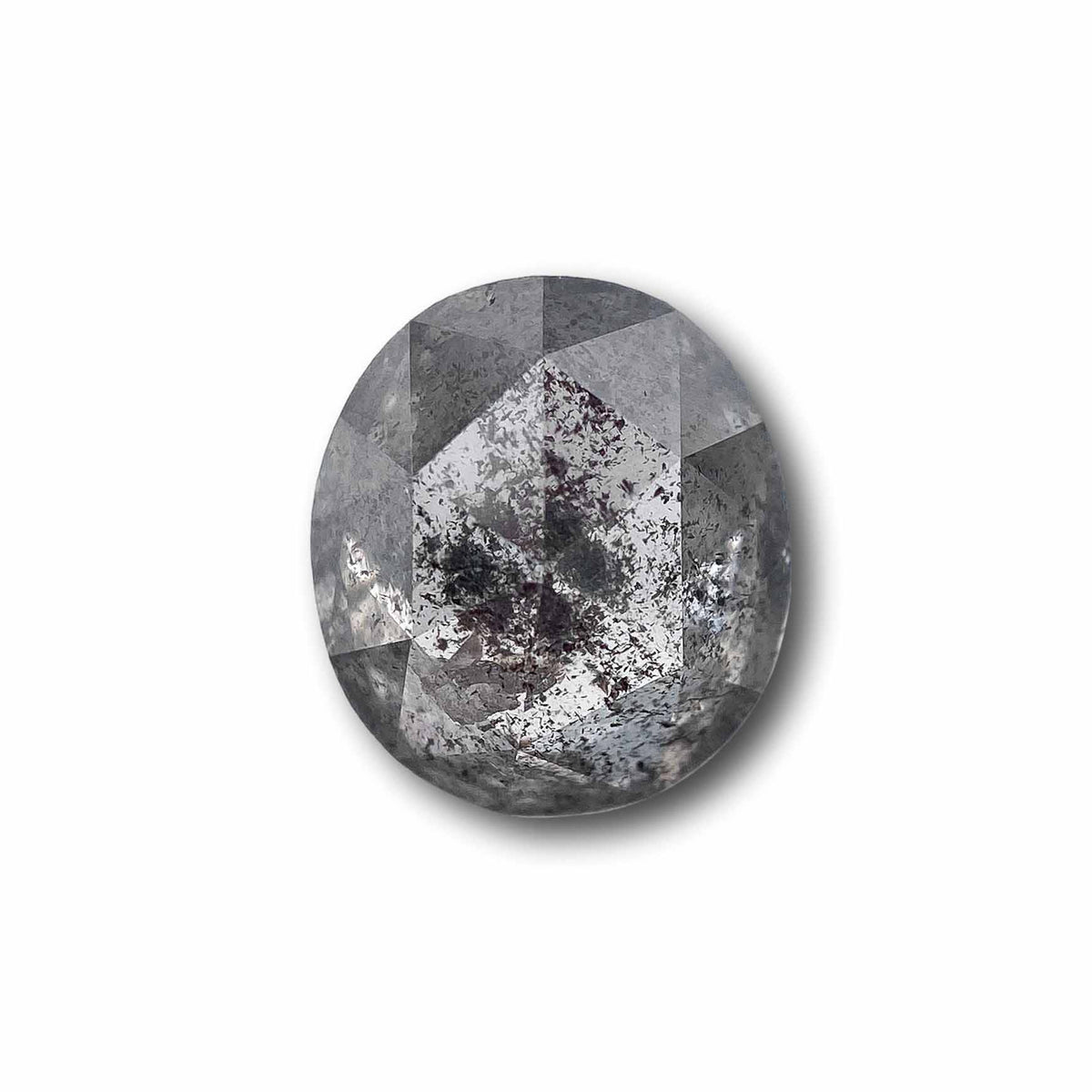 1.81ct | Salt &amp; Pepper Oval Shape Rose Cut Diamond - Modern Rustic Diamond