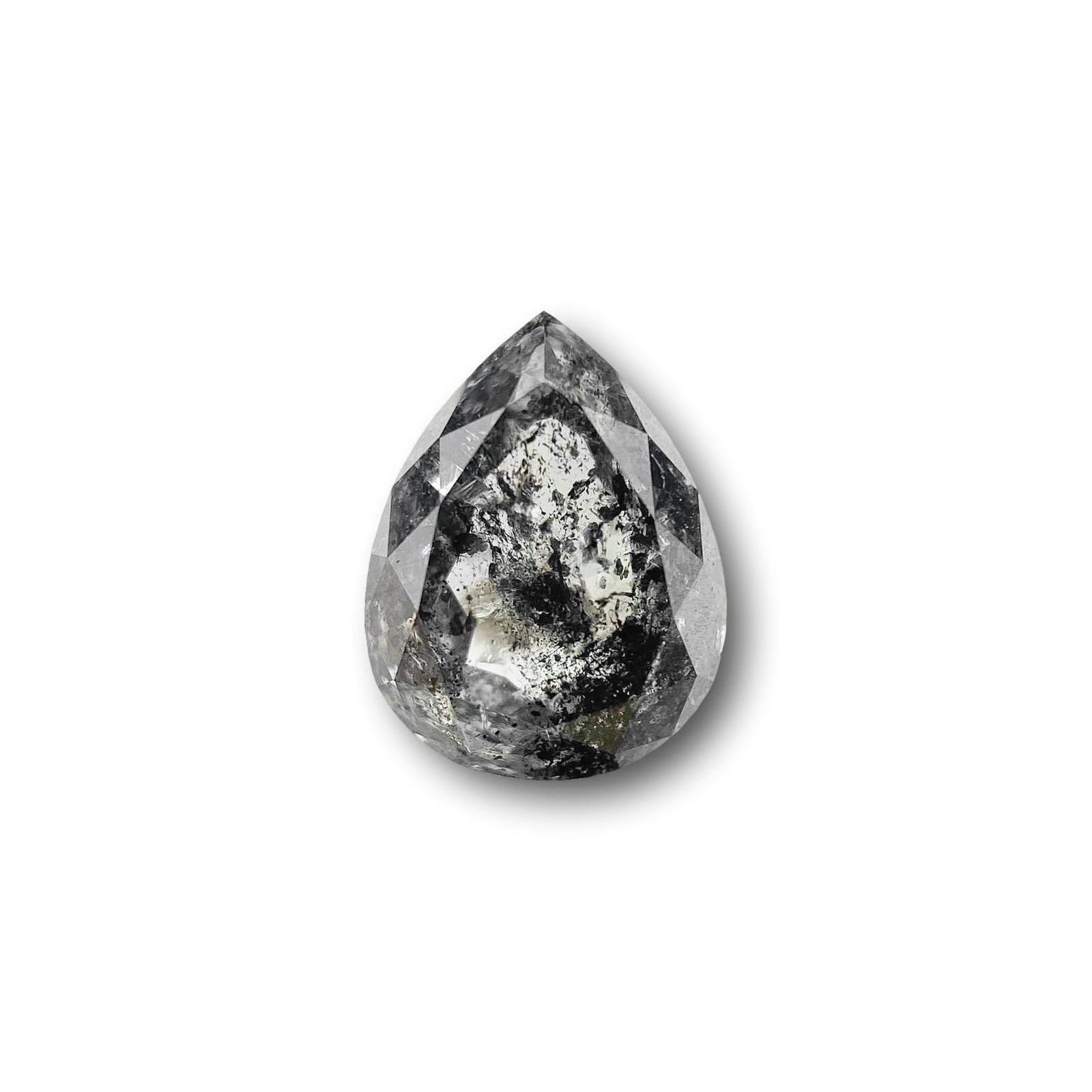 0.88ct | Salt & Pepper Pear Shape Brilliant Cut Diamond - Modern Rustic Diamond