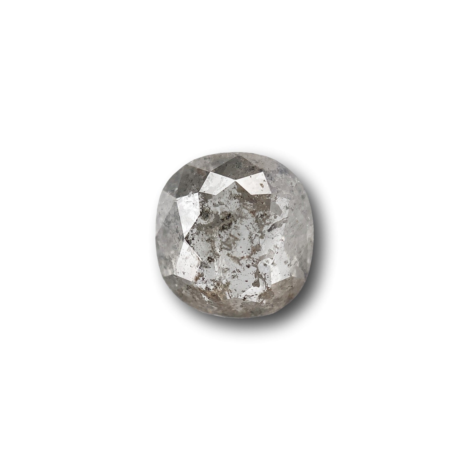 1.51ct | Salt & Pepper Cushion Shape Rose Cut Diamond - Modern Rustic Diamond