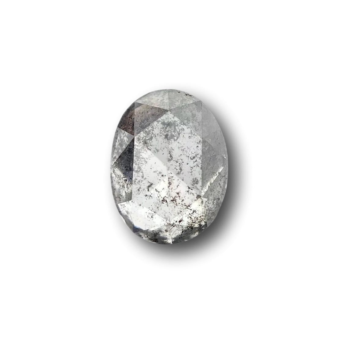 1.19ct | Salt & Pepper Oval Shape Rose Cut Diamond - Modern Rustic Diamond
