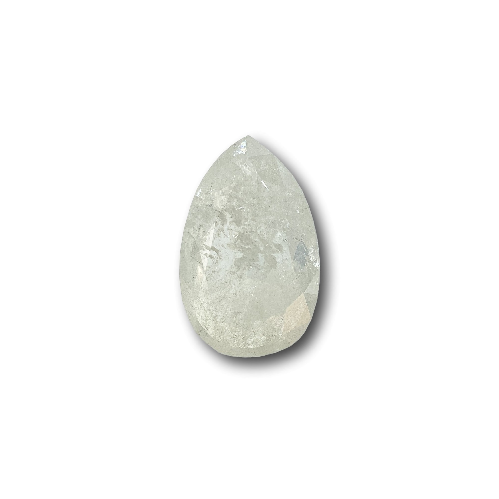 1.22ct | Salt & Pepper Pear Shape Rose Cut Diamond - Modern Rustic Diamond