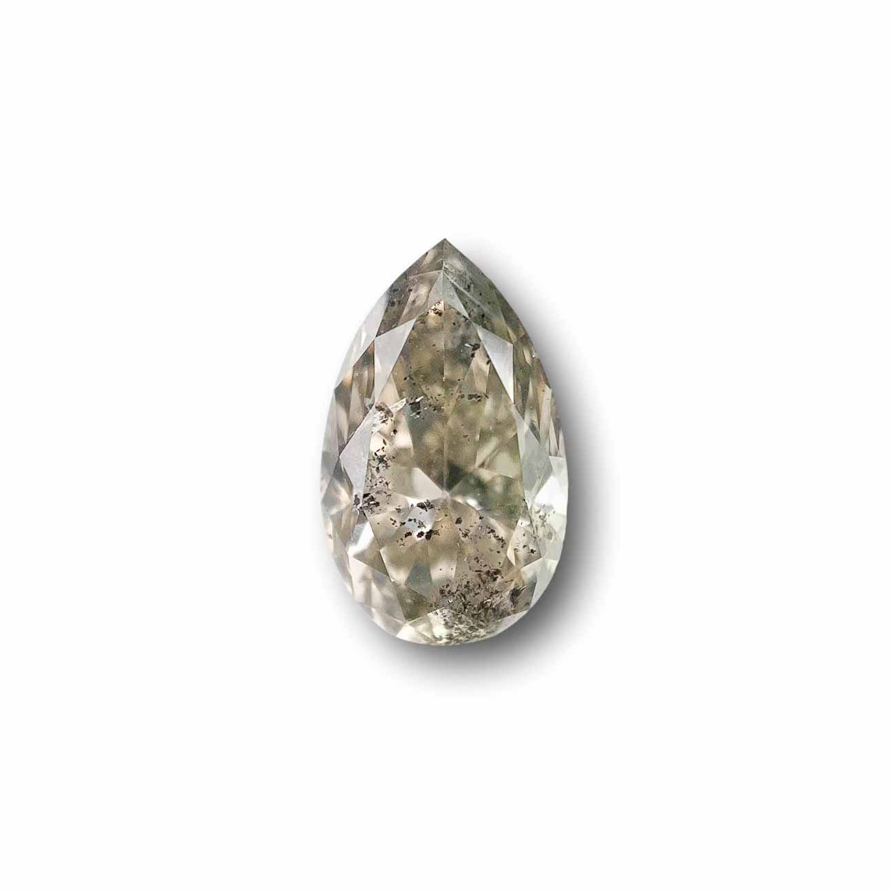 1.19ct | Salt & Pepper Pear Shape Brilliant Cut Diamond - Modern Rustic Diamond