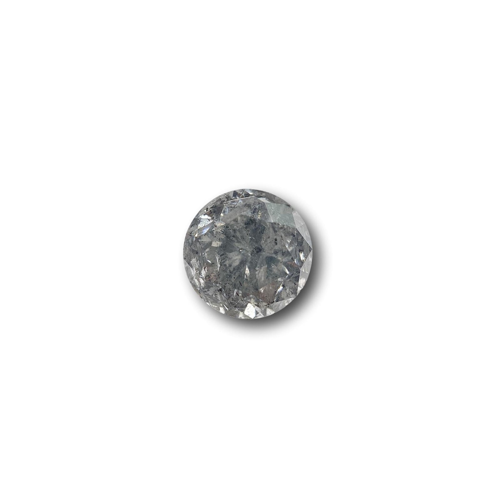 1.41ct | Salt & Pepper Round Shape Brilliant Cut Diamond - Modern Rustic Diamond