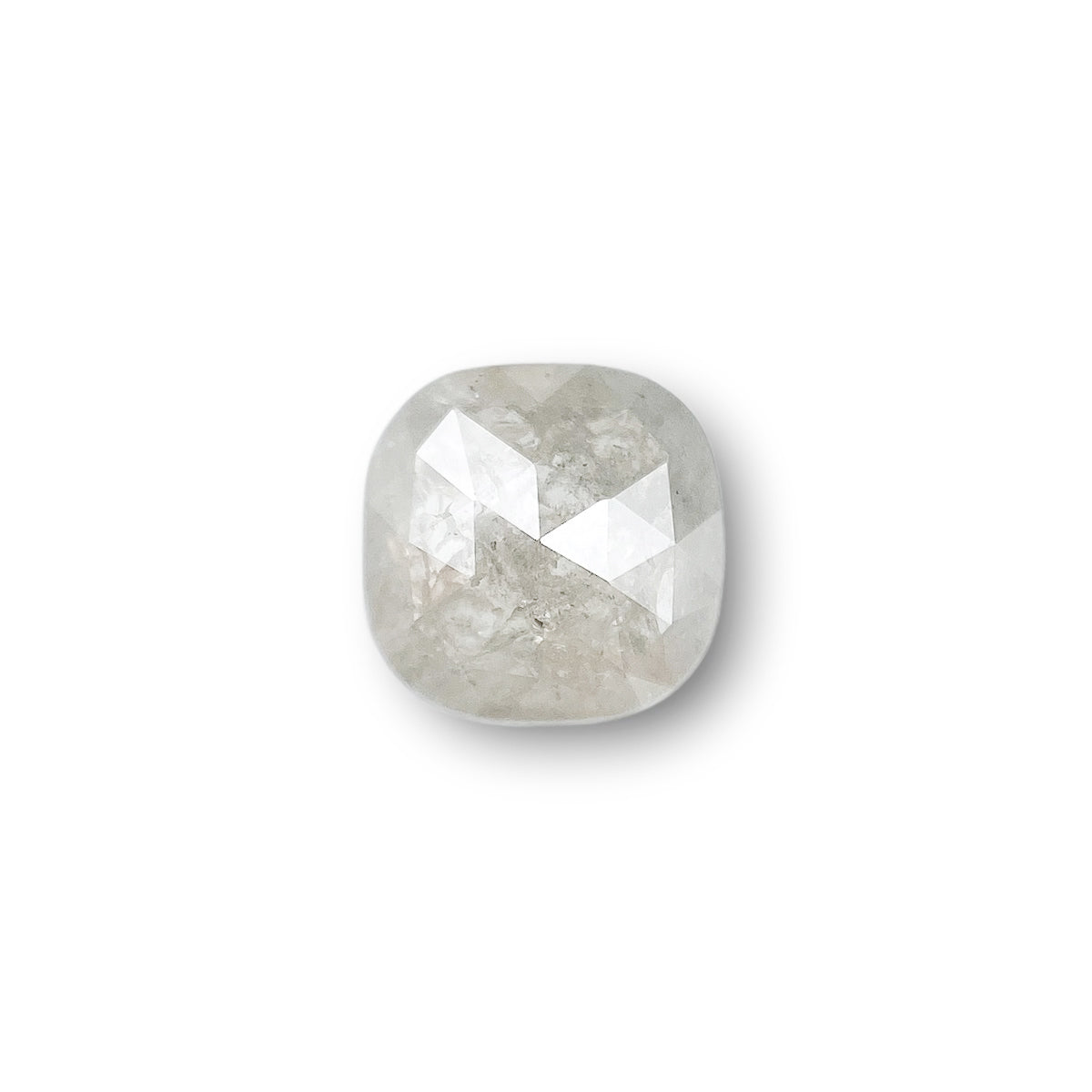 0.65ct | Salt & Pepper Cushion Shape Rose Cut Diamond - Modern Rustic Diamond