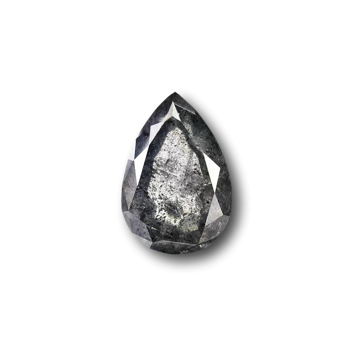 1.42ct | Salt &amp; Pepper Pear Shape Brilliant Cut Diamond - Modern Rustic Diamond