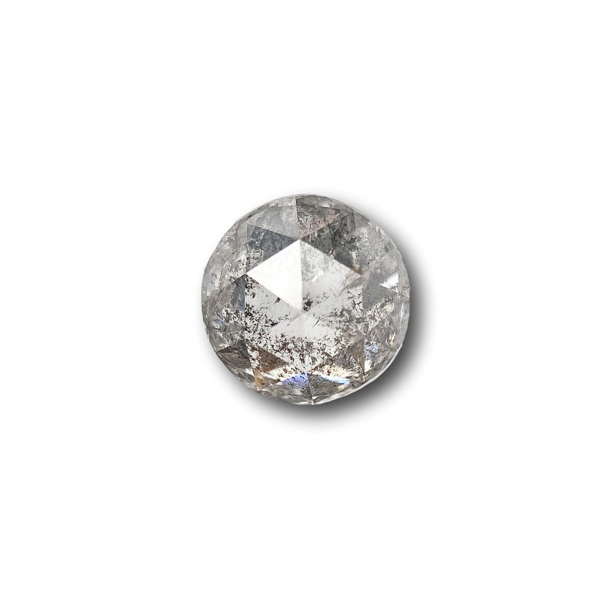 0.83ct | Salt &amp; Pepper Round Shape Rose Cut Diamond - Modern Rustic Diamond