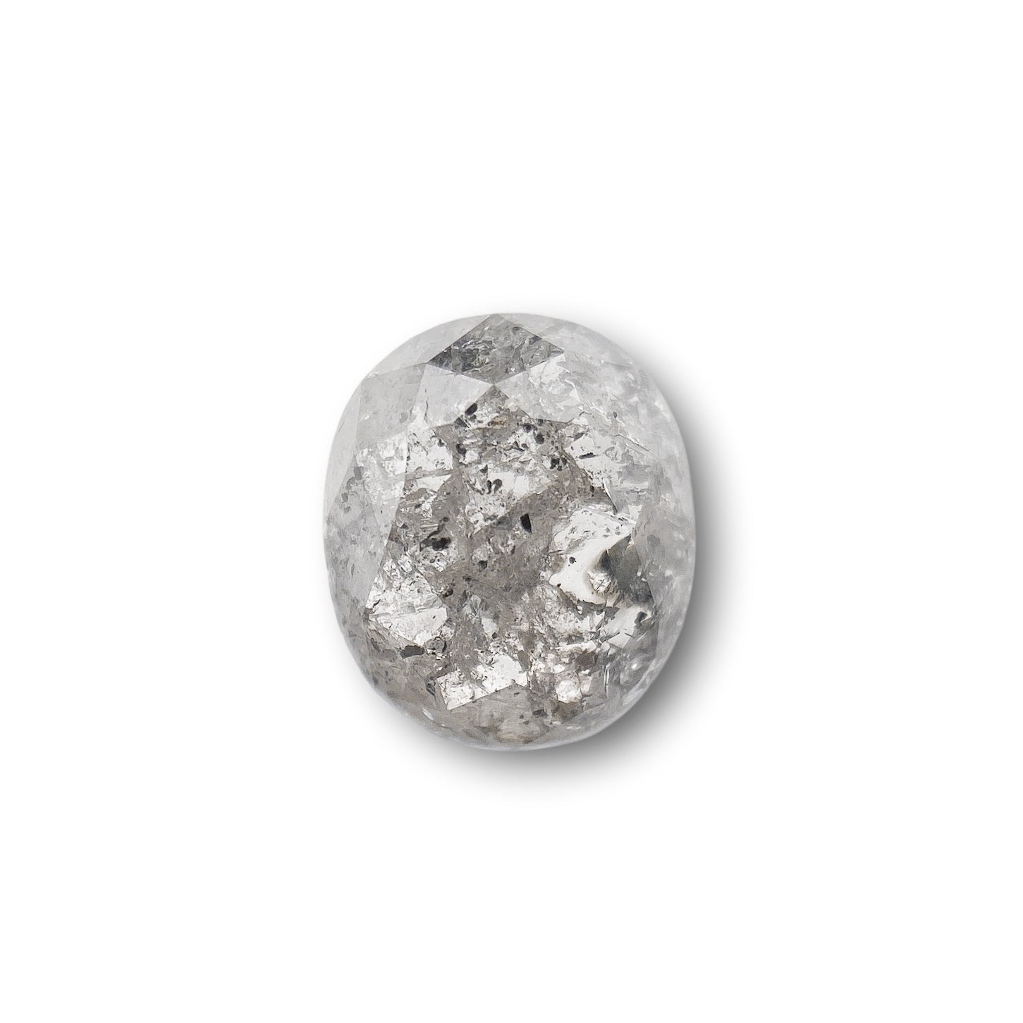1.52ct | Salt & Pepper Oval Shape Rose Cut Diamond - Modern Rustic Diamond