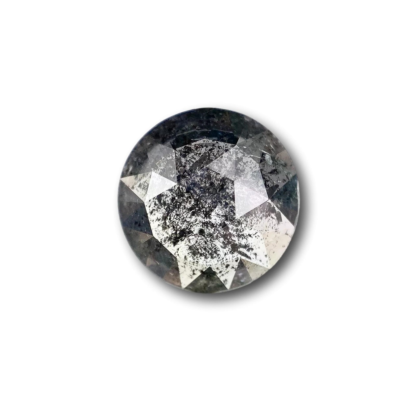1.91ct | Salt & Pepper Round Shape Rose Cut Diamond - Modern Rustic Diamond
