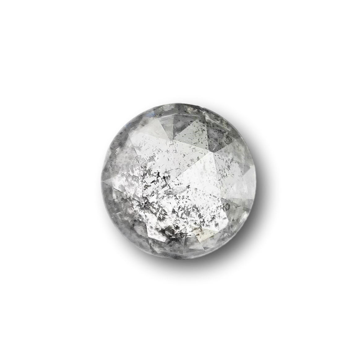 0.83ct | Salt & Pepper Round Shape Rose Cut Diamond - Modern Rustic Diamond