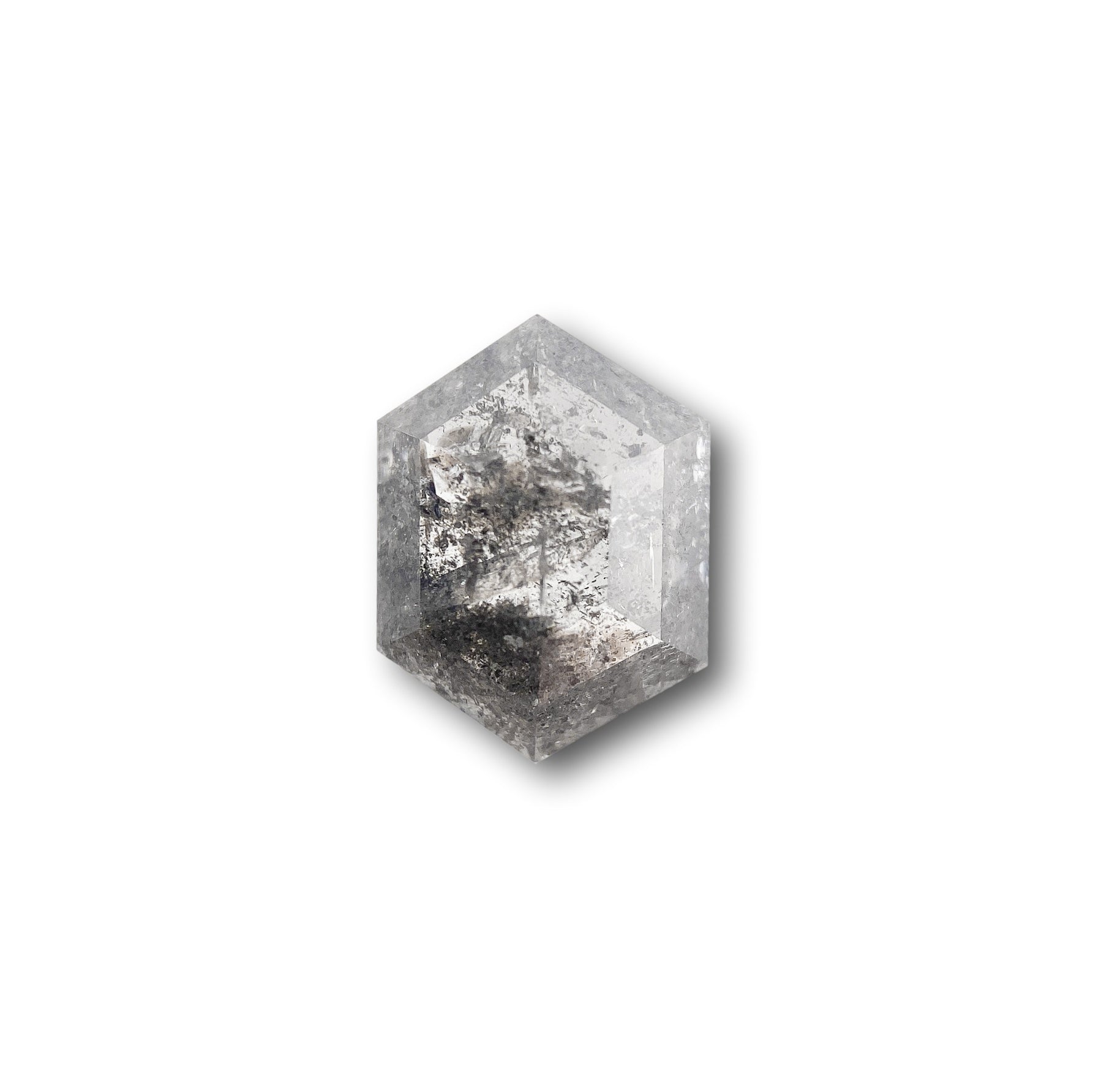 1.05ct | Salt & Pepper Hexagon Shape Rose Cut Diamond - Modern Rustic Diamond