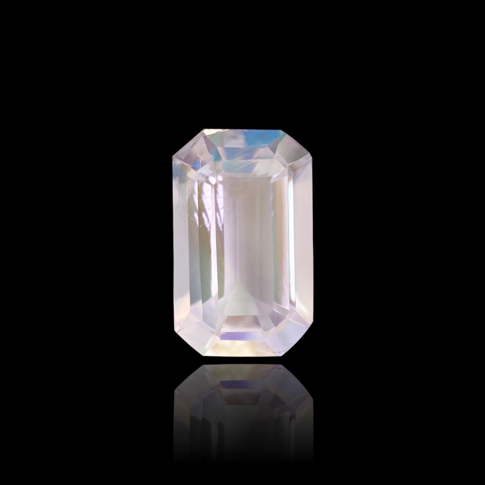1.52ct |  Emerald Shape Step Cut Moonstone - Modern Rustic Diamond