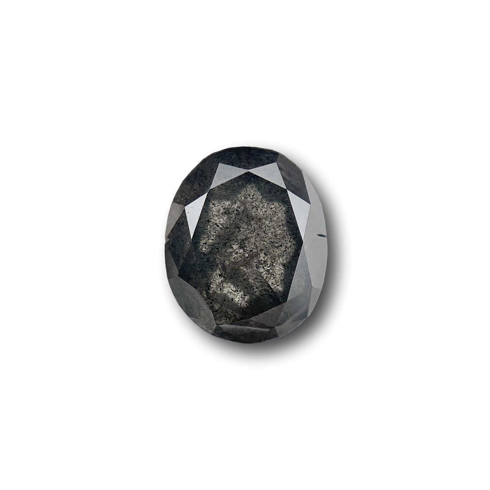 1.09ct | Salt & Pepper Oval Shape Brilliant Cut Diamond - Modern Rustic Diamond