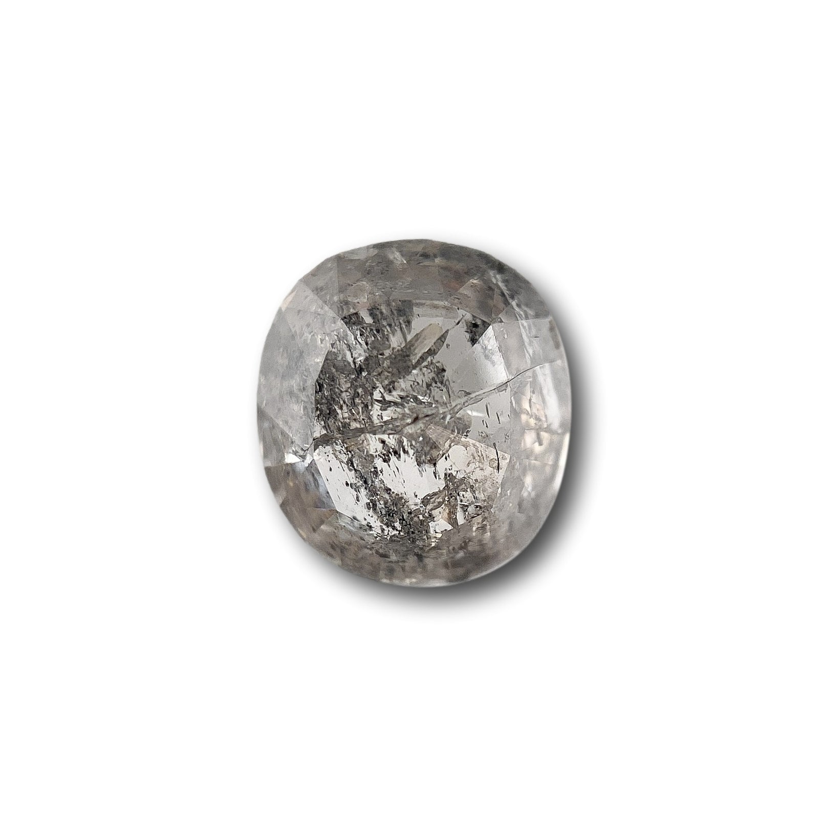 0.99ct | Salt & Pepper Oval Shape Rose Cut Diamond - Modern Rustic Diamond