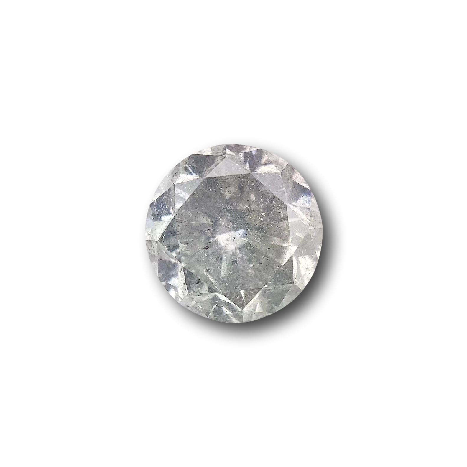 1.46ct | Salt & Pepper Round Shape Brilliant Cut Diamond - Modern Rustic Diamond