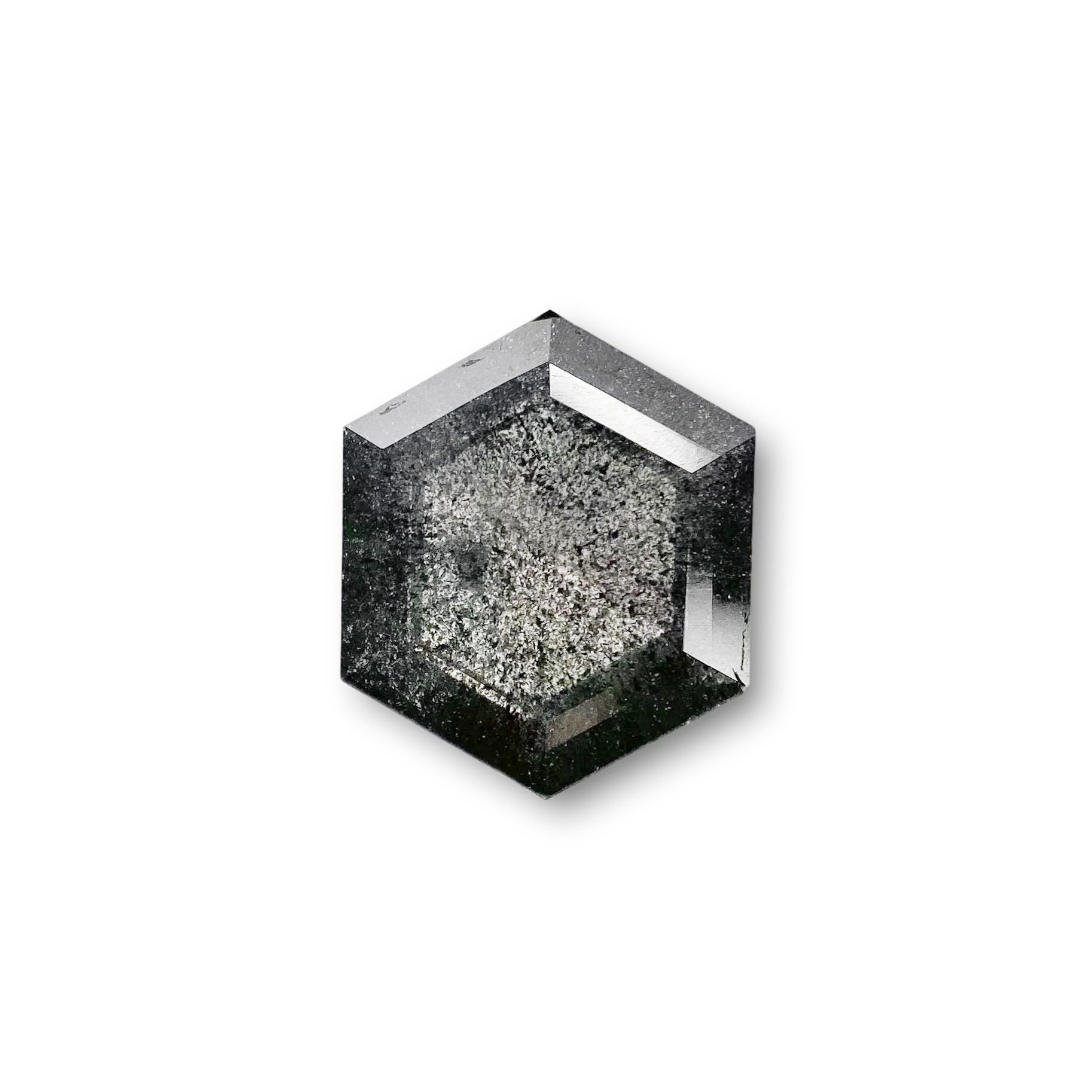 1.99ct | Salt & Pepper Hexagon Shape Step Cut Diamond - Modern Rustic Diamond