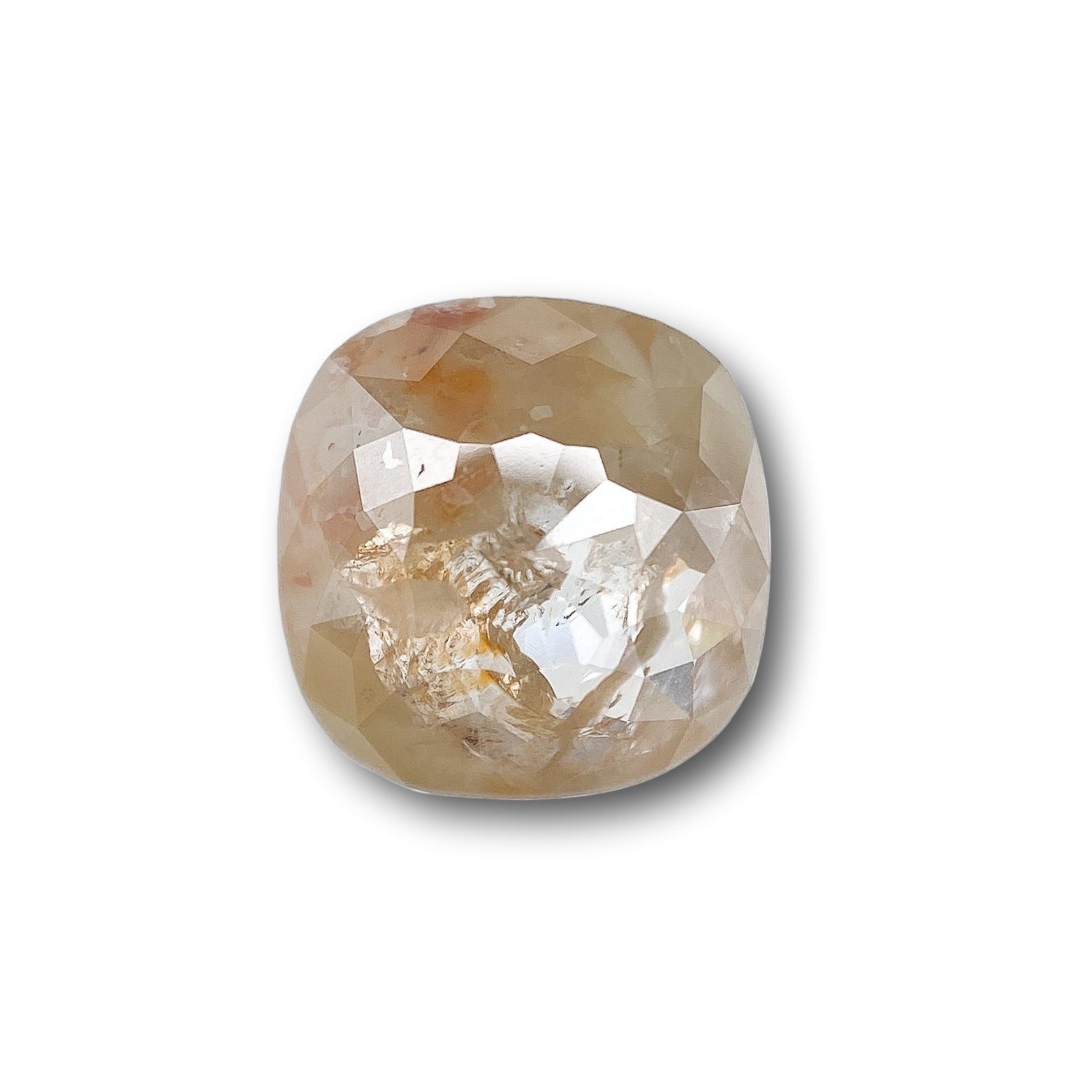 1.45ct | Salt & Pepper Cushion Shape Rose Cut Diamond - Modern Rustic Diamond