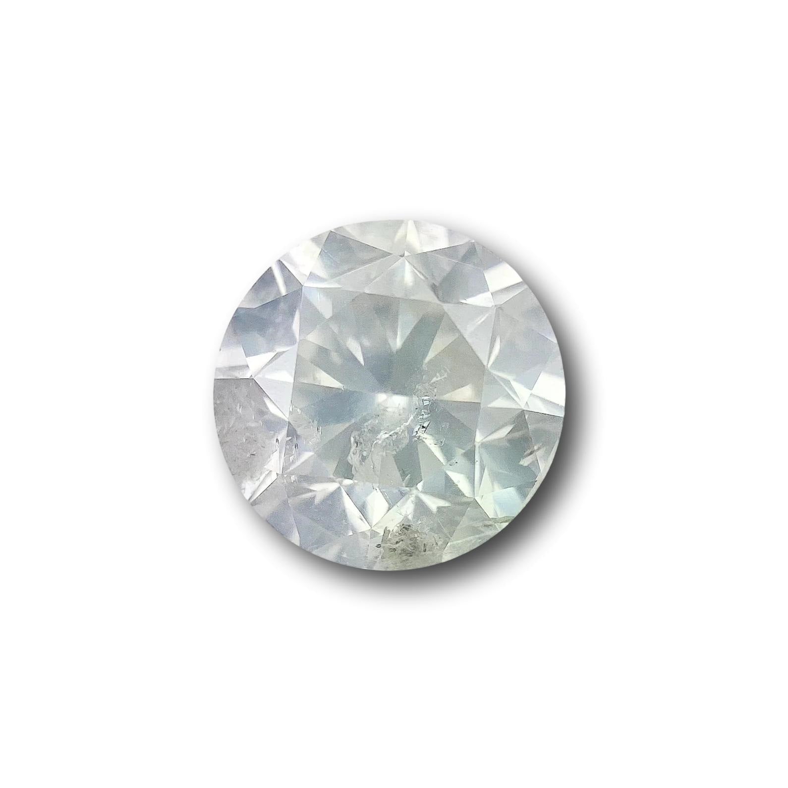 1.91ct | Salt & Pepper Round Shape Brilliant Cut Diamond - Modern Rustic Diamond
