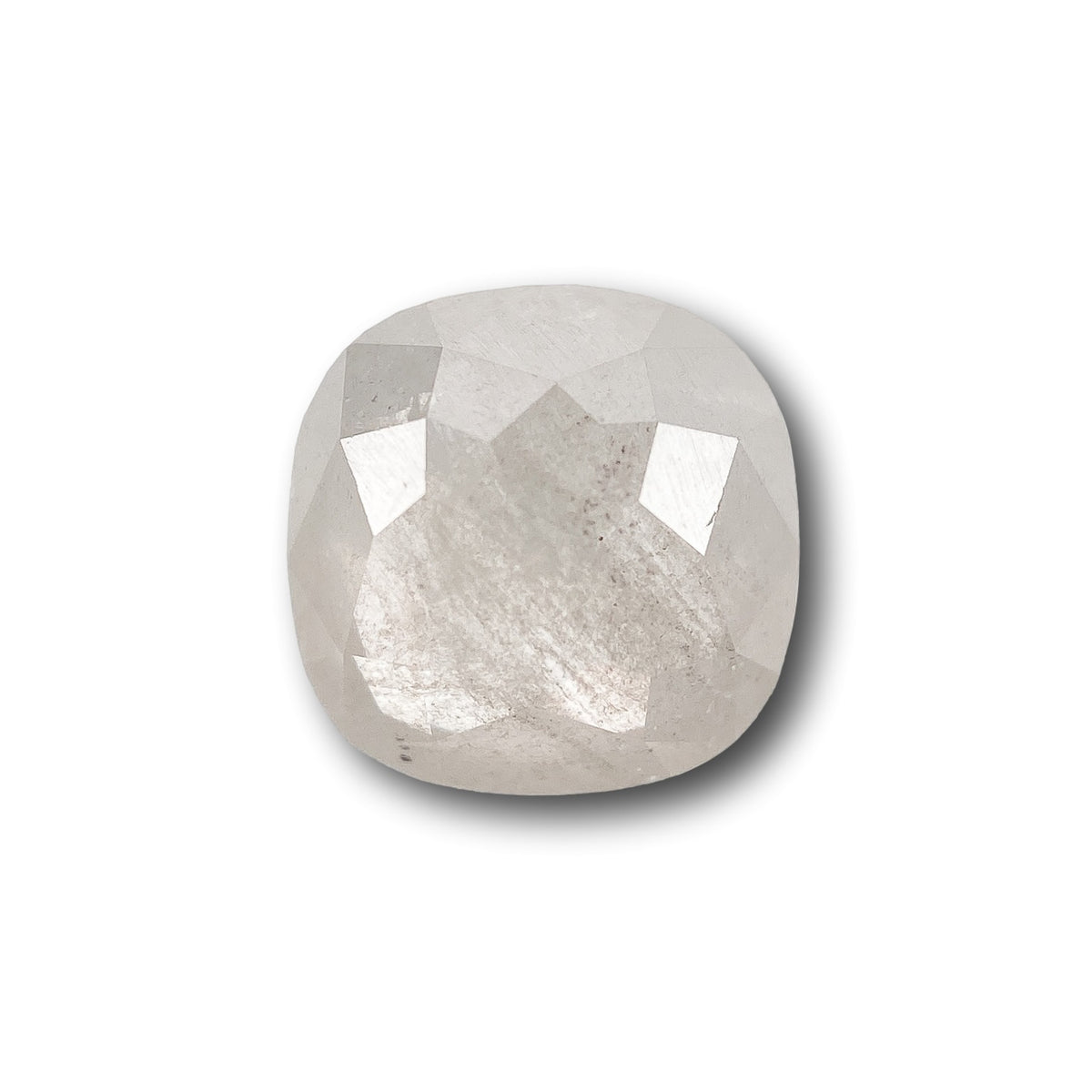 1.35ct | Salt &amp; Pepper Cushion Shape Rose Cut Diamond - Modern Rustic Diamond