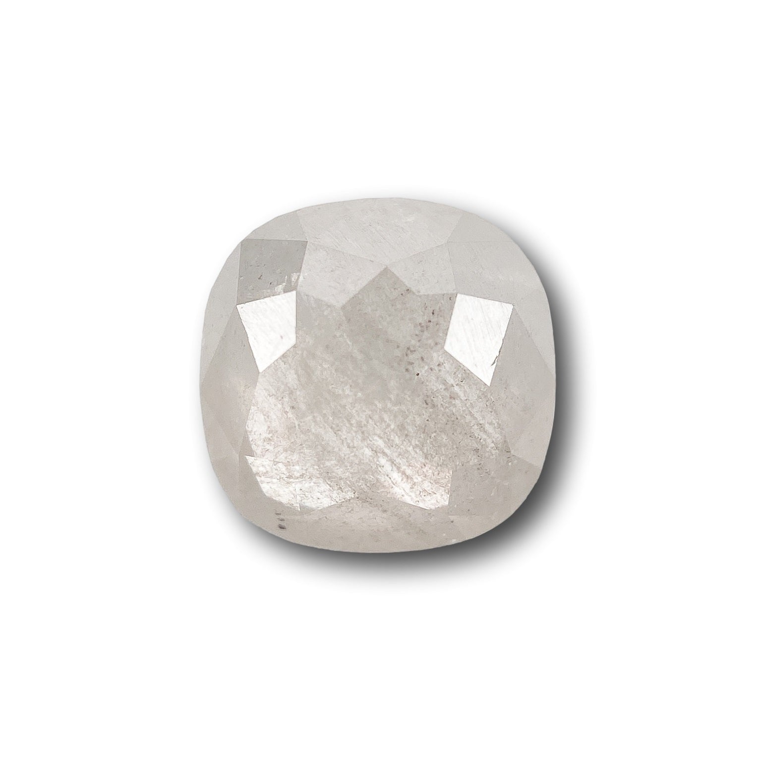 1.35ct | Salt & Pepper Cushion Shape Rose Cut Diamond - Modern Rustic Diamond