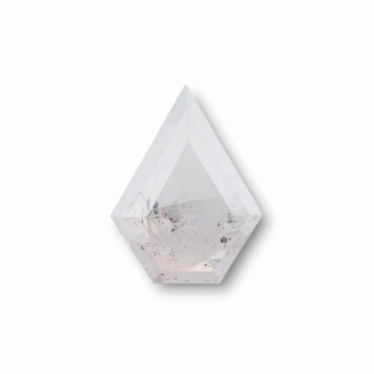 2.45ct | Salt & Pepper Shield Shape Rose Cut Diamond - Modern Rustic Diamond
