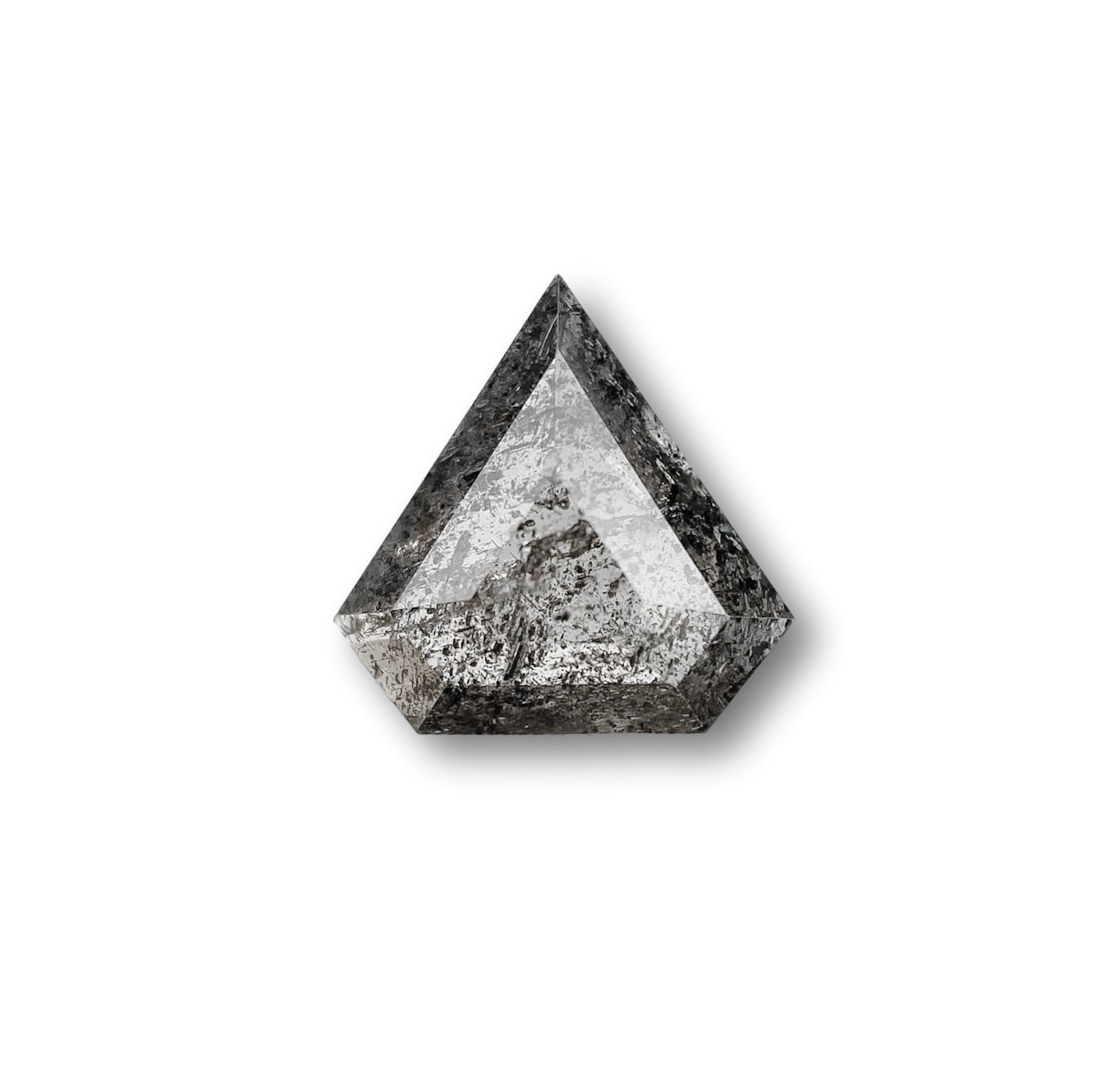 0.87ct | Salt & Pepper Shield Shape Rose Cut Diamond - Modern Rustic Diamond