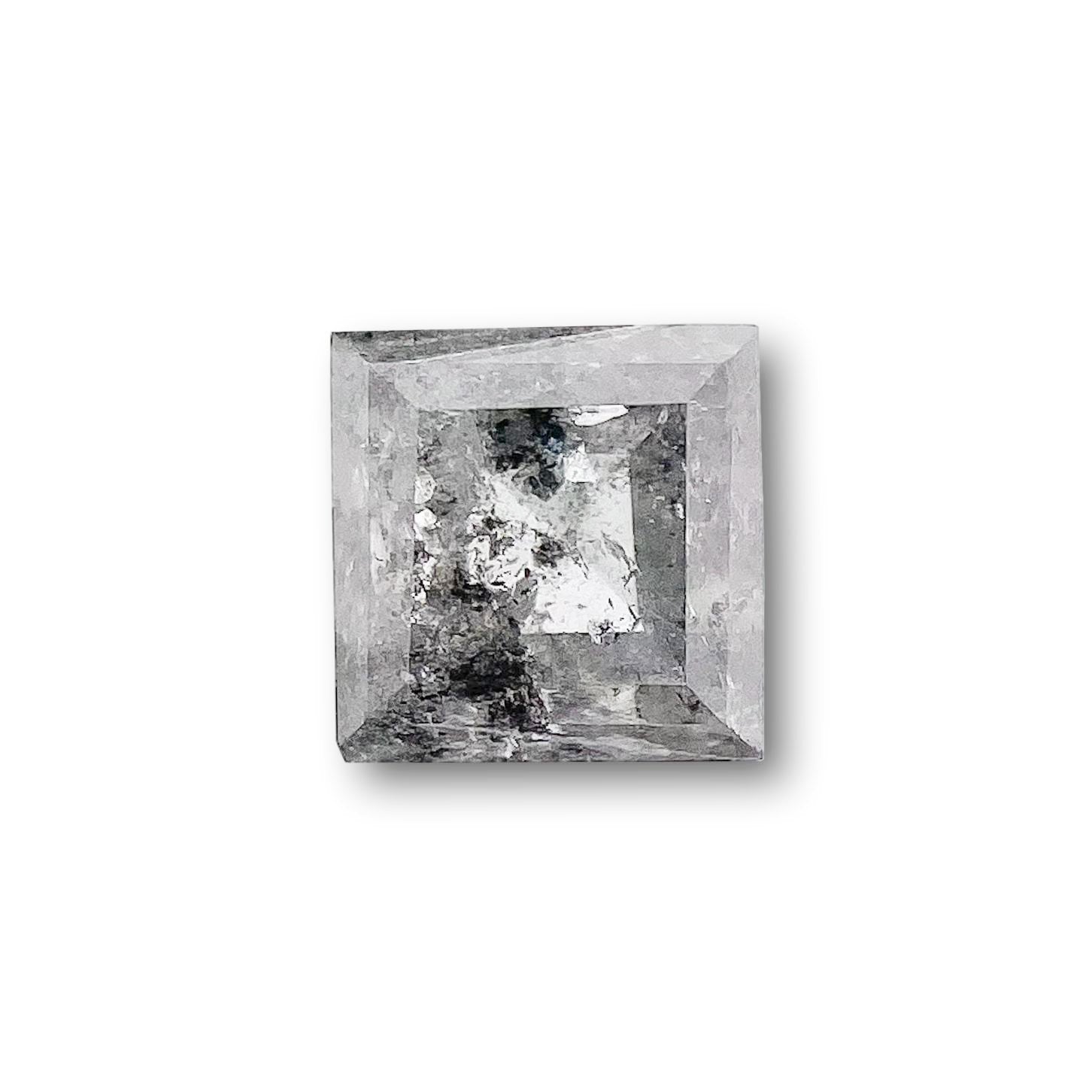 0.61ct | Salt & Pepper Lozenge Shape Step Cut Diamond - Modern Rustic Diamond