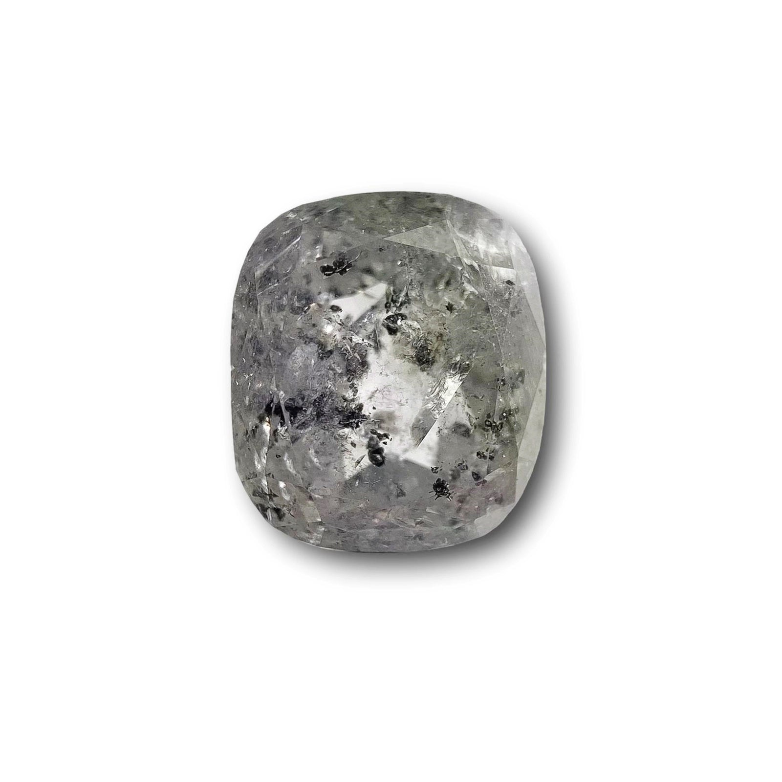 1.67ct | Salt & Pepper Cushion Shape Brilliant Cut Diamond - Modern Rustic Diamond