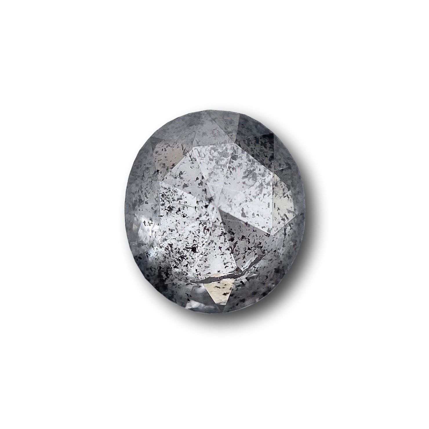 1.37ct | Salt & Pepper Oval Shape Rose Cut Diamond - Modern Rustic Diamond