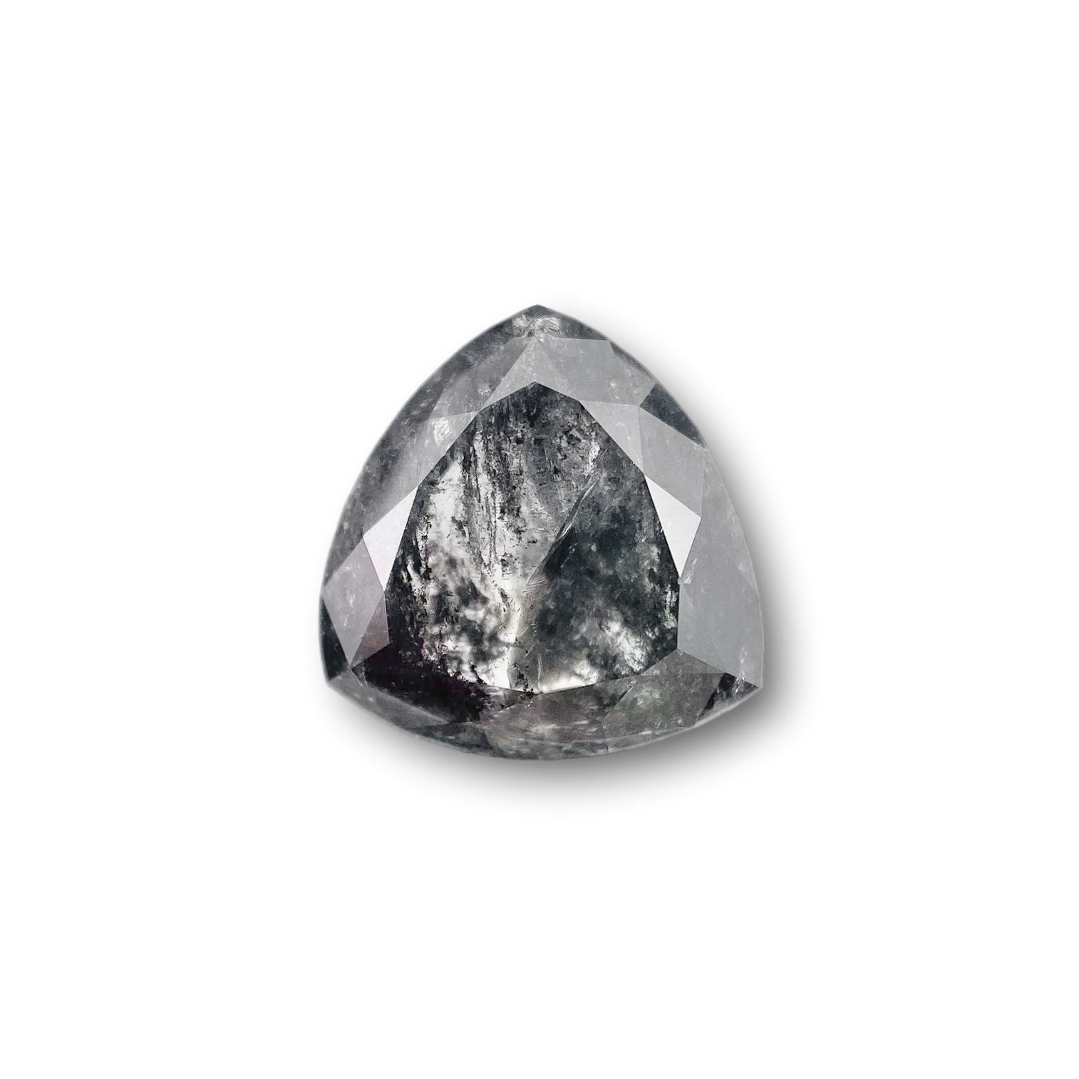 4.13ct | Salt & Pepper Triangular Shape Brilliant Cut Diamond - Modern Rustic Diamond
