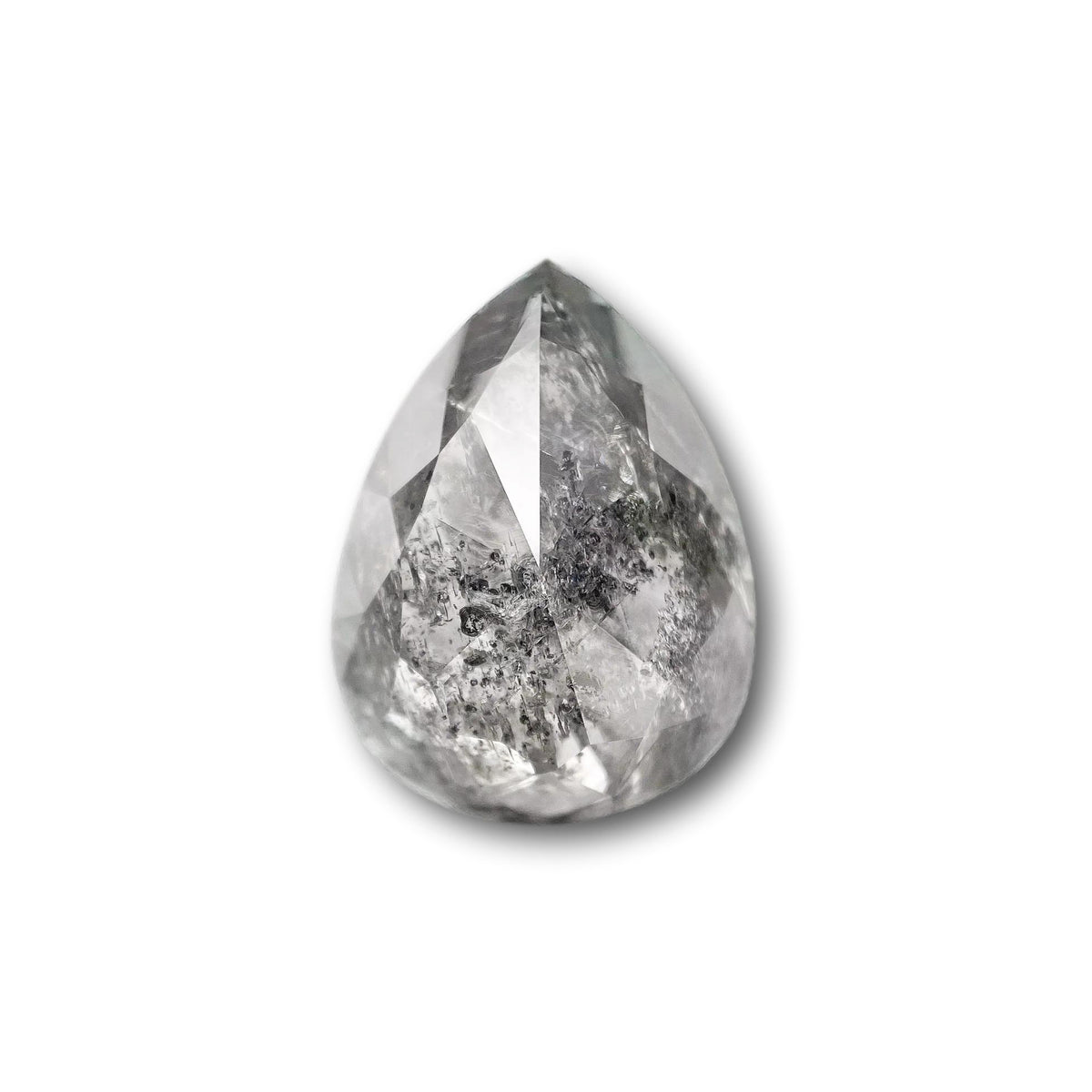 6.29ct | Salt &amp; Pepper Pear Shape Brilliant Cut Diamond - Modern Rustic Diamond