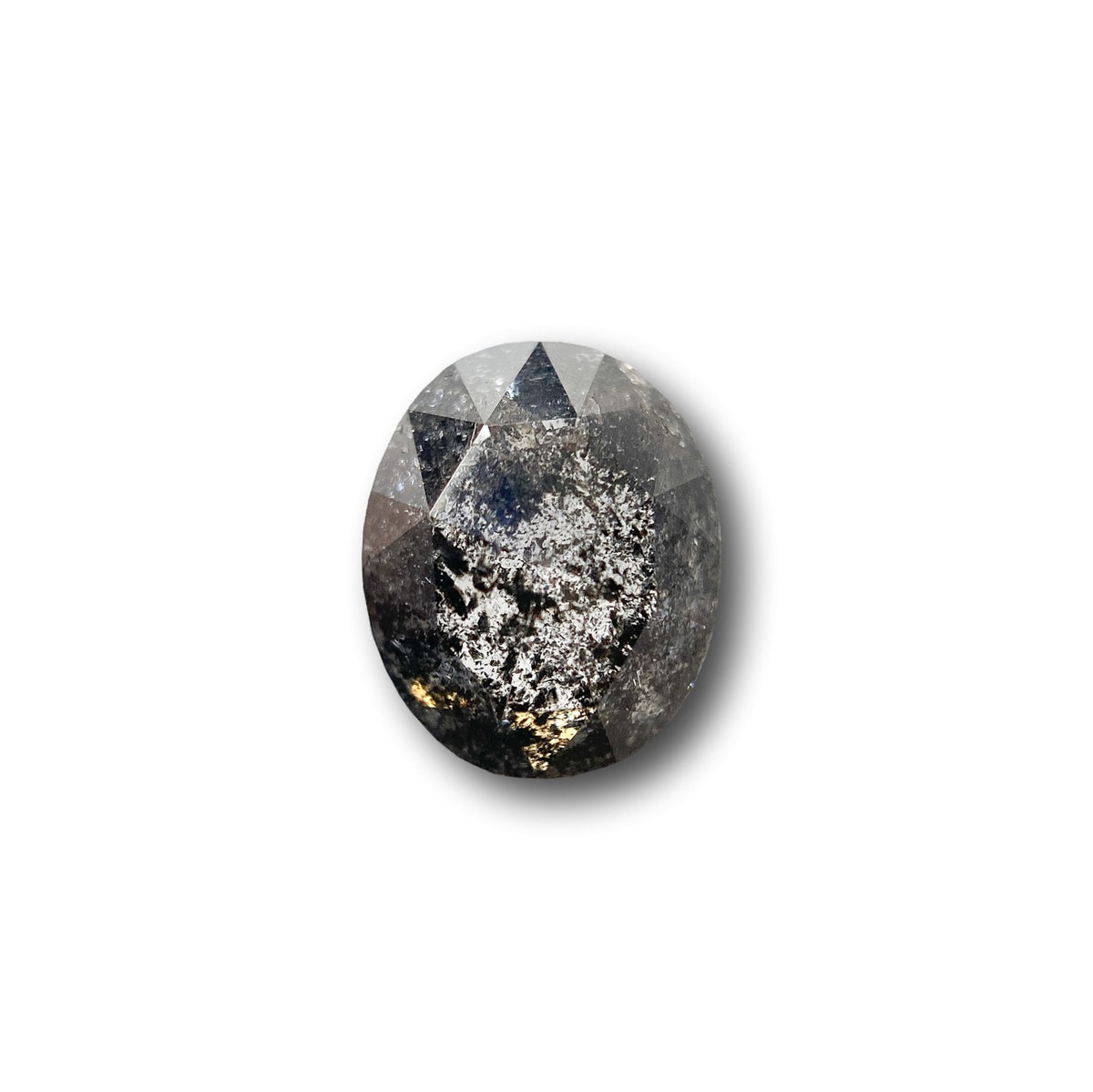1.27ct | Salt &amp; Pepper Oval Shape Rose Cut Diamond - Modern Rustic Diamond