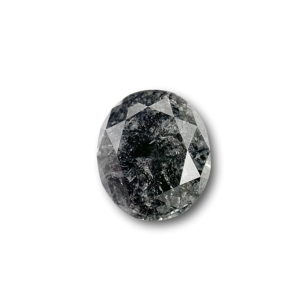 2.12ct | Salt &amp; Pepper Oval Shape Brilliant Cut Diamond - Modern Rustic Diamond