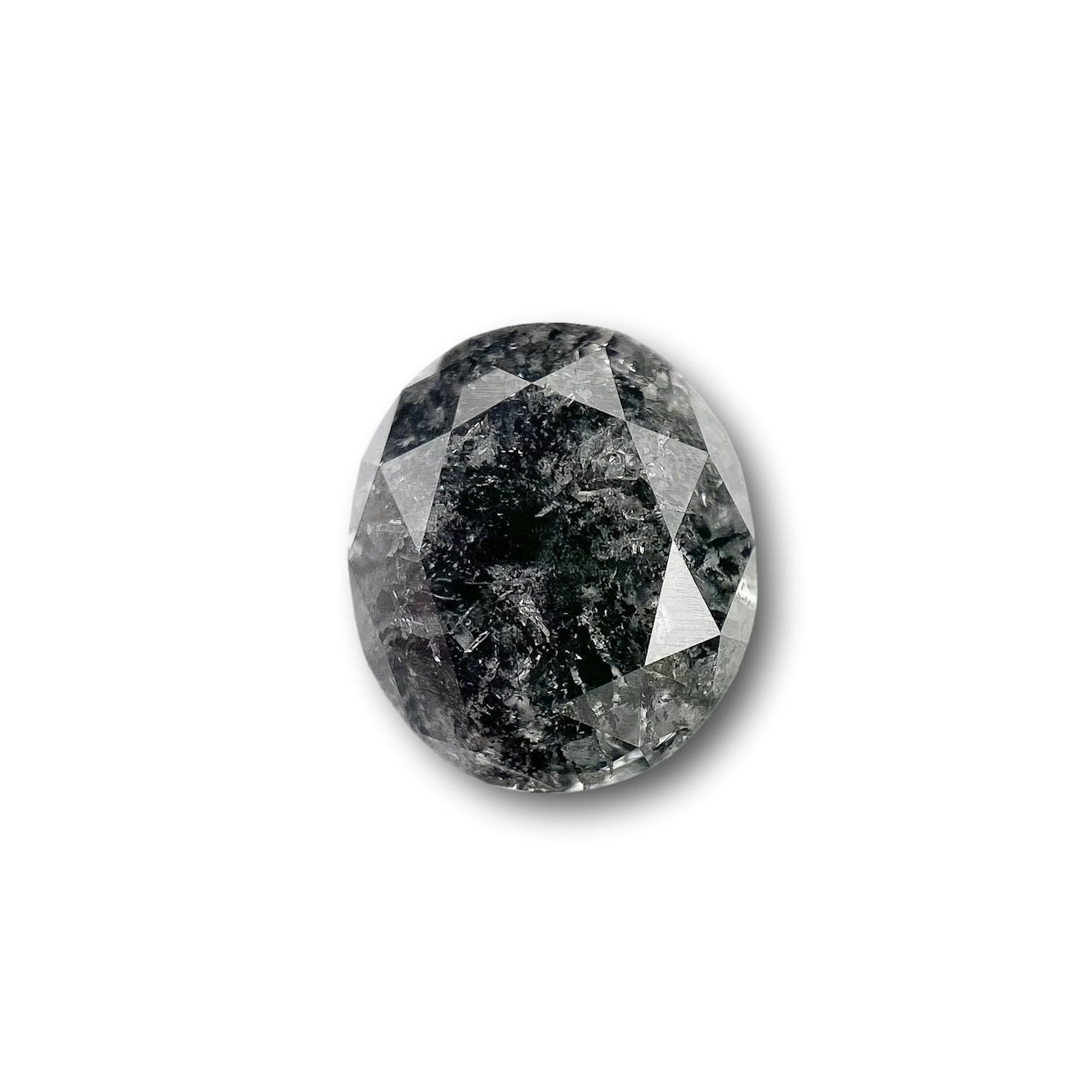 2.12ct | Salt & Pepper Oval Shape Brilliant Cut Diamond - Modern Rustic Diamond
