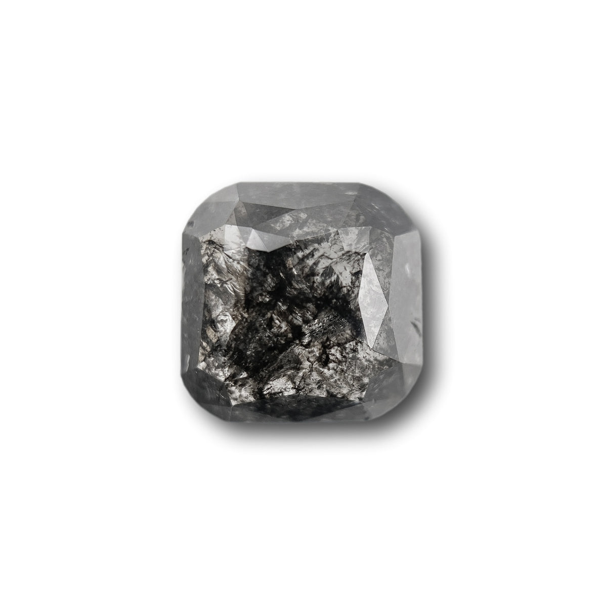 1.49ct | Salt &amp; Pepper Cushion Shape Rose Cut Diamond - Modern Rustic Diamond