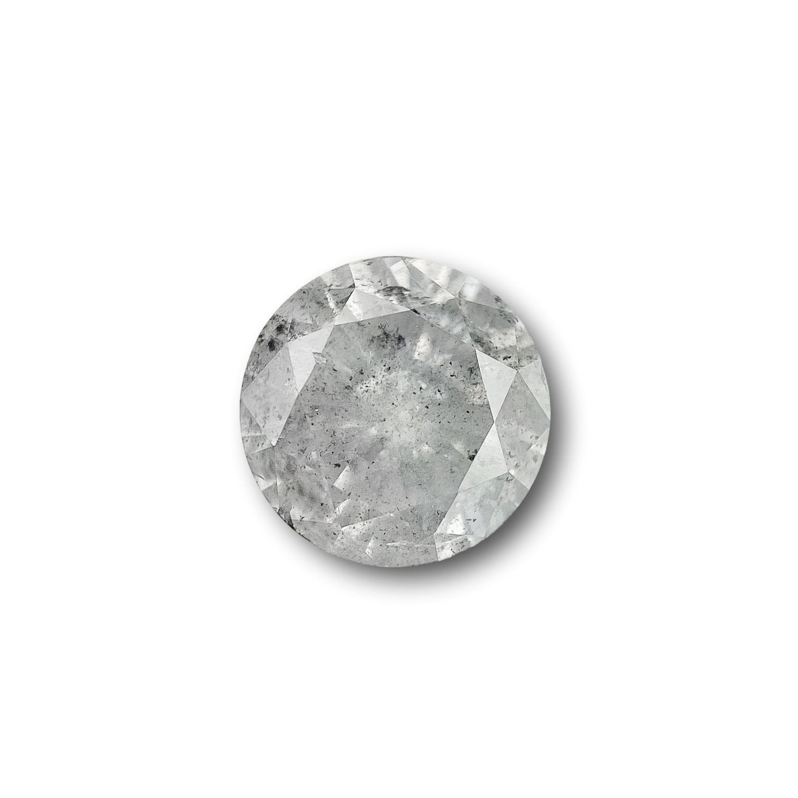 1.07ct | Salt & Pepper Round Shape Brilliant Cut Diamond - Modern Rustic Diamond