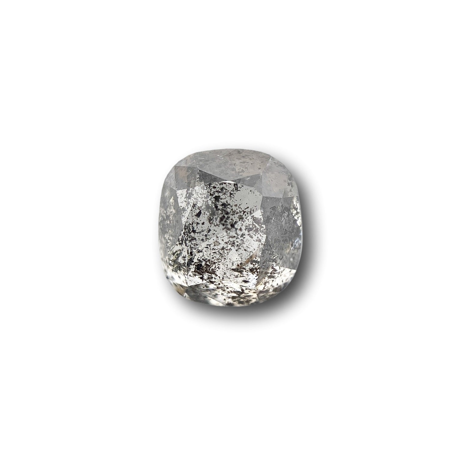 1.15ct | Salt & Pepper Cushion Shape Rose Cut Diamond - Modern Rustic Diamond