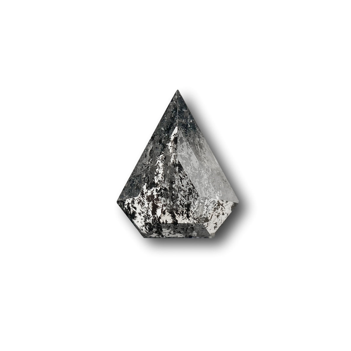 0.53ct | Salt &amp; Pepper Shield Shape Step Cut Diamond - Modern Rustic Diamond