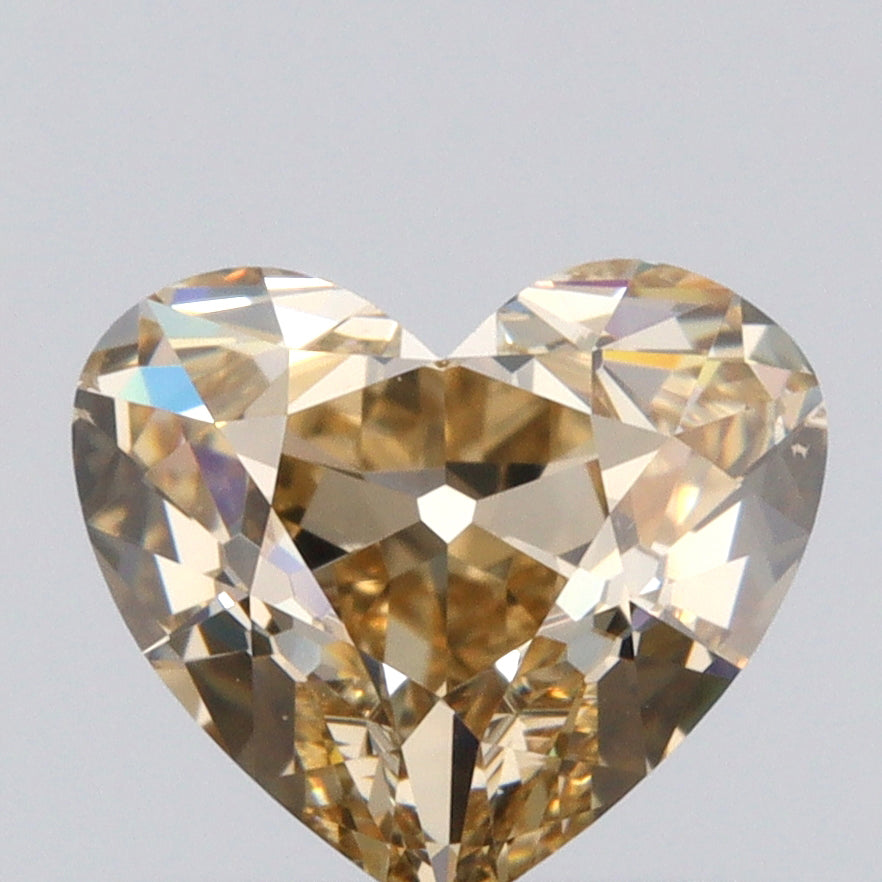 1.03ct | Fancy Light Brownish Yellow SI1 Heart Shape Old Mine Cut Diamond (GIA) - Modern Rustic Diamond