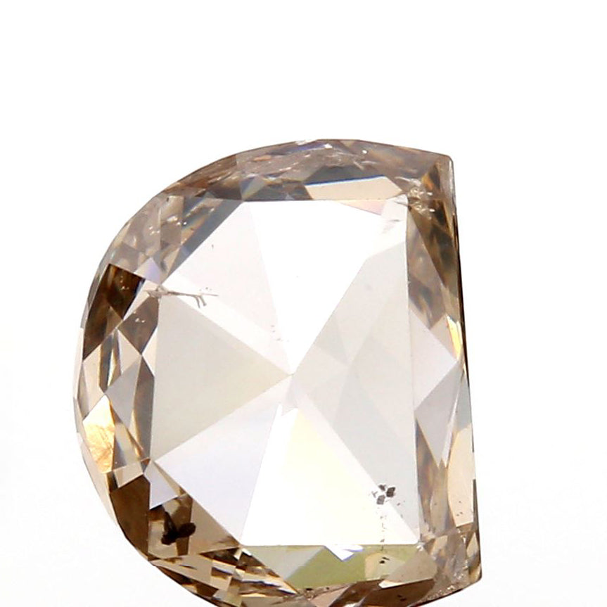 1.13ct | Champagne SI Half Moon Shape Rose Cut Diamond - Modern Rustic Diamond