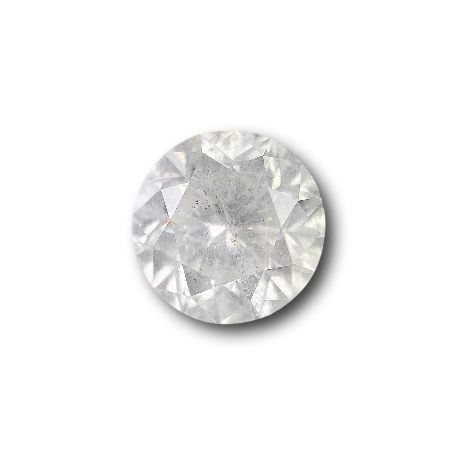 1.47ct | Salt & Pepper Round Shape Brilliant Cut Diamond - Modern Rustic Diamond