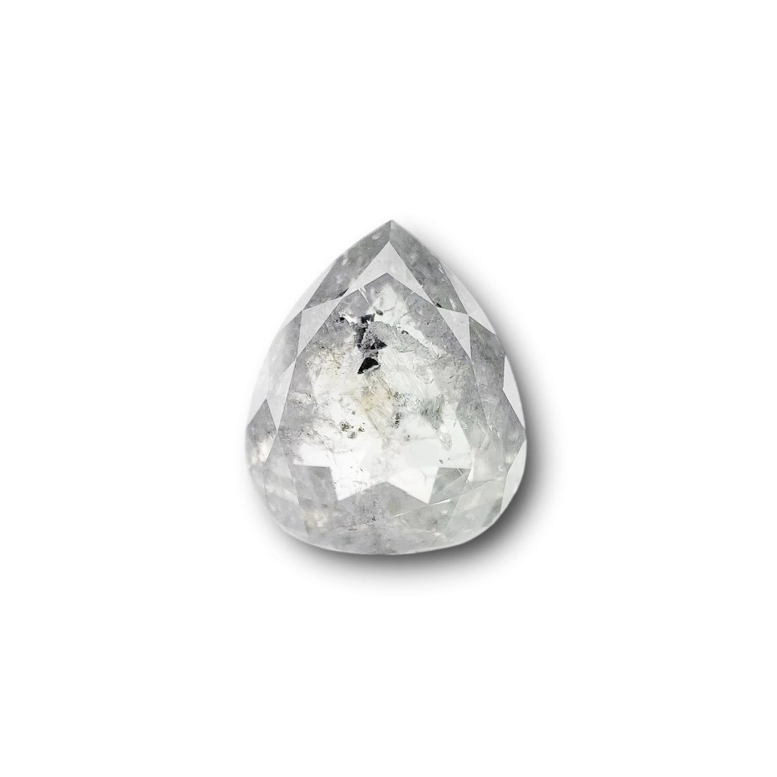 2.30ct | Salt & Pepper Pear Shape Brilliant Cut Diamond - Modern Rustic Diamond